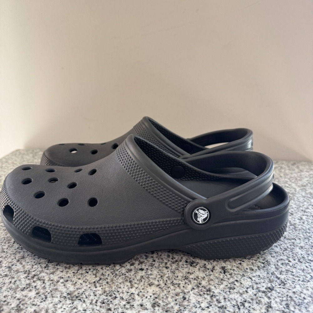 Crocs Unisex Classic Clog M9 W11 Black Lightweight Comfort Slip On Shoes